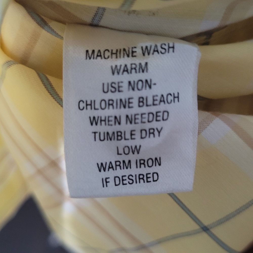 ROUNDTREE & YORKE Easy Care Shirt Mens M Yellow Plaid Short Sleeve Butto… - Picture 11 of 11